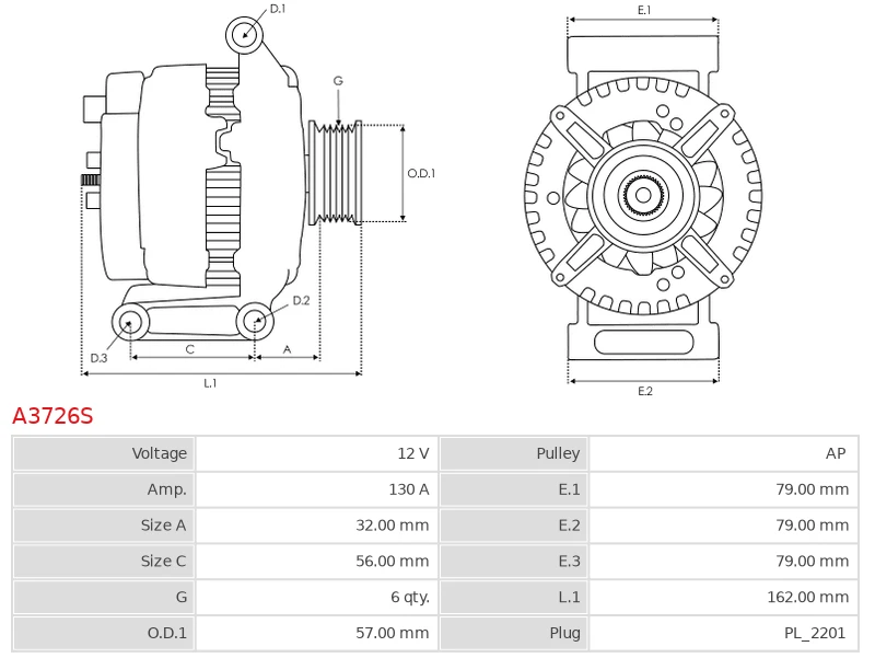 Alternator BUICK LaCrosse L4 2.4