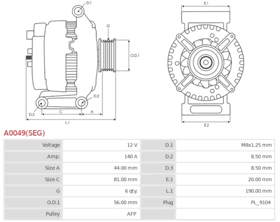 Alternator  S70 S80 S40 V40 V70 V80