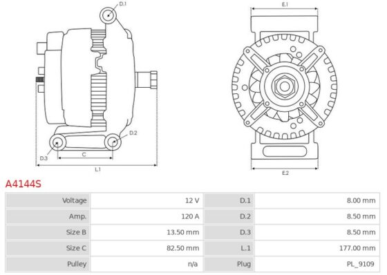 Alternator ASV RT-110 3.4; RT-110F 3.4; CATERPILLAR 414E IL 4.0; 416 4.4; 416D 4.4; 41