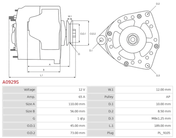 Alternator AUDI 80 1.6; 80 1.6; 80 1.6; 80 1.8; 80 1.8; 80 1.8; 80 1.8; 80 1.8 GTE; 80