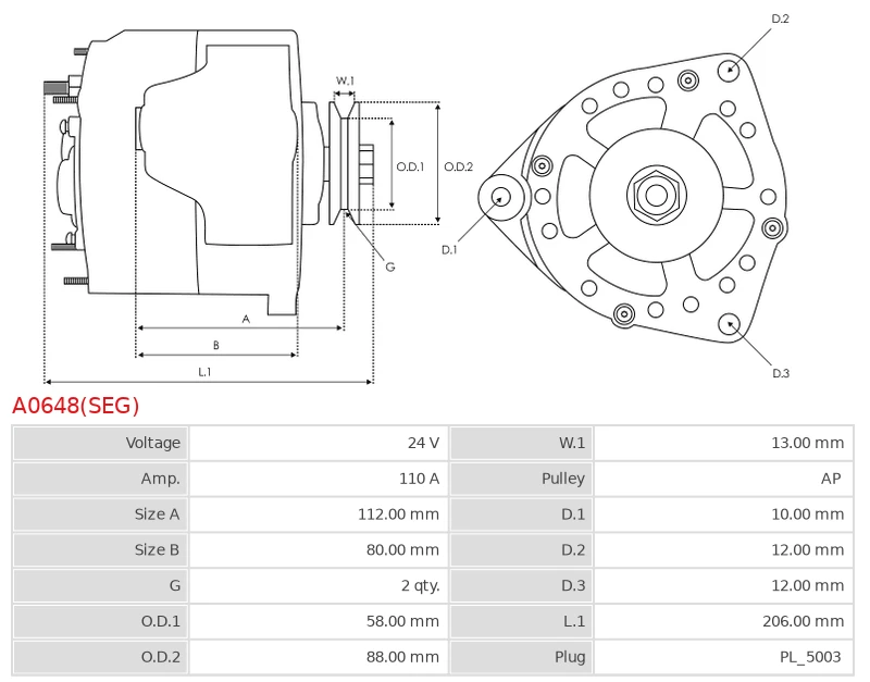Alternator Brand new OEM SEG