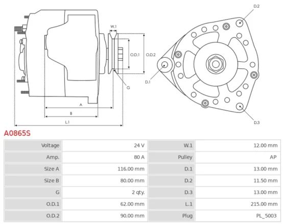 Alternator MERCEDES BENZ TRUCKS & BUSES 1117 6.0; BENZ TRUCKS & BUSES 1518 6.0; BENZ T
