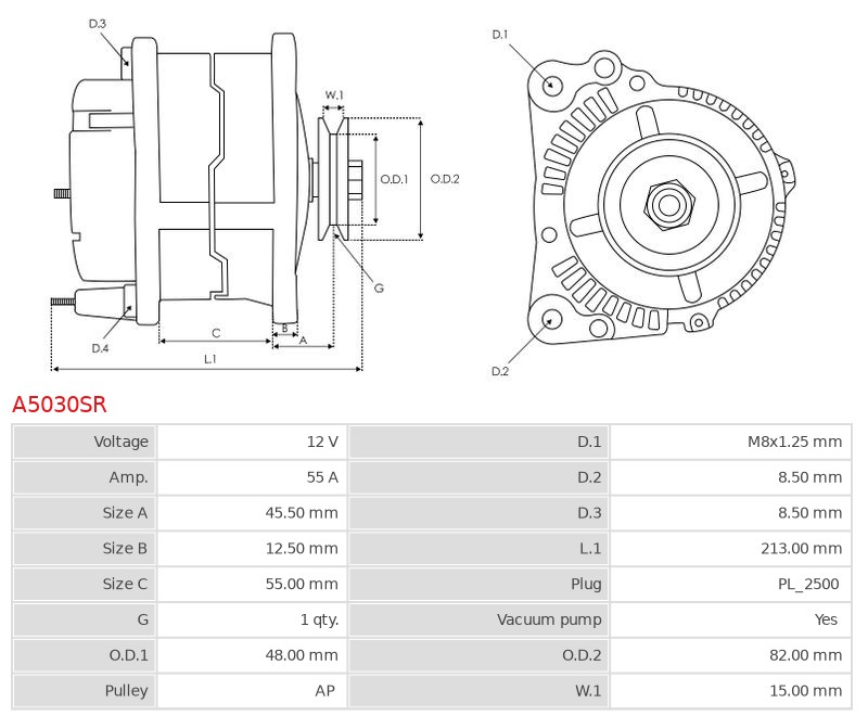 Alternator Delica 2.3 D Galant 2.3 Turbo-D L200 2.5 D L200 2.5 D 4WD L200 2.5 TD