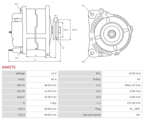 Alternator HYUNDAI Galloper 2.5 TCi D; Galloper 2.5 TD; Galloper 2.5 TD; Galloper 2.5