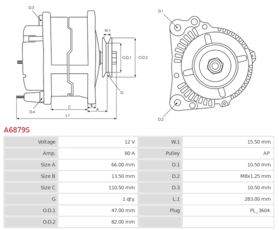 Alternator TOYOTA Land Cruiser HJ60 4.0 D  01.1980-12.1991  TOYOTA Land Cruiser HJ61