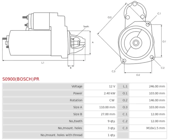 Rozrusznik AR 8 2.4 D  AR 8 2.4 TD  AR 8 2.5 D  Daily 2.5 4×4  Daily 35-10 2.5  Daily