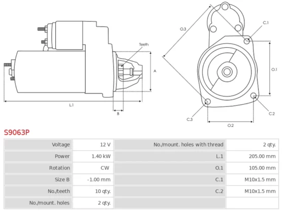 Rozrusznik FORD Kuga 2.5; Kuga 2.5; Kuga 2.5 4×4; Kuga 2.5 4×4; Mondeo 2.5; Mondeo Tur