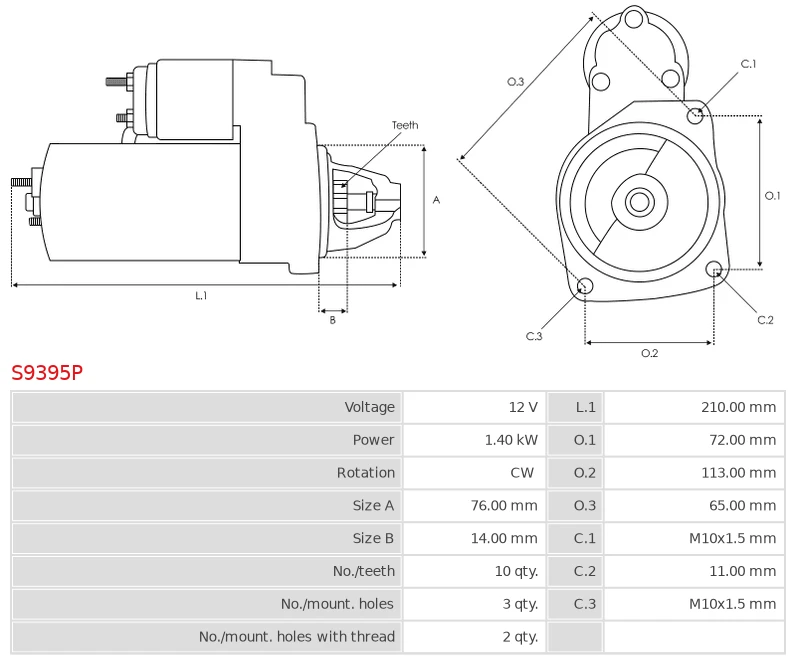 Rozrusznik FORD Cougar 2.0 16V; Cougar 2.0 16V; Cougar 2.0 16V; Cougar 2.0 16V; Escort