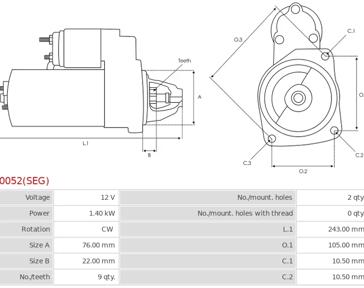 Rozrusznik Brand new OEM SEG Starter motor