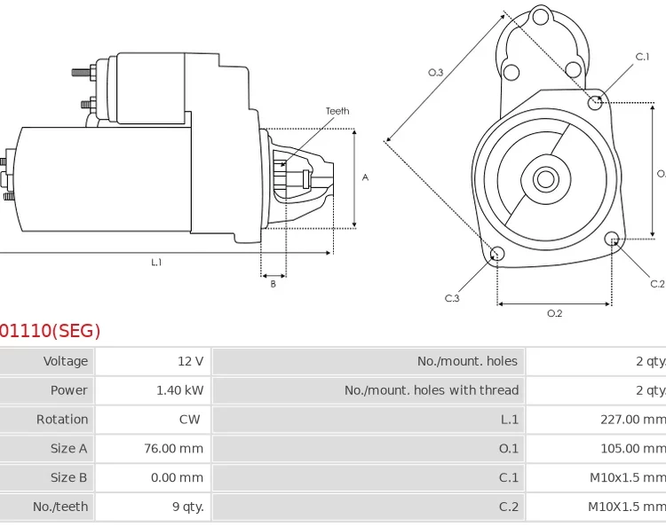 Rozrusznik Brand new OEM SEG Starter motor