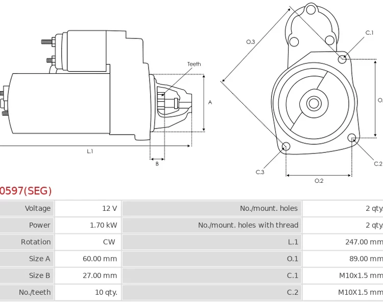 Rozrusznik Brand new OEM SEG Starter motor