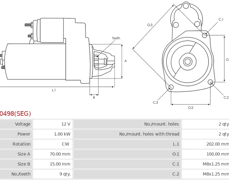 Rozrusznik Brand new OEM SEG Starter motor