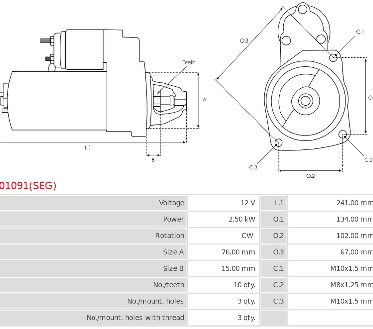 Rozrusznik Brand new OEM SEG Starter motor