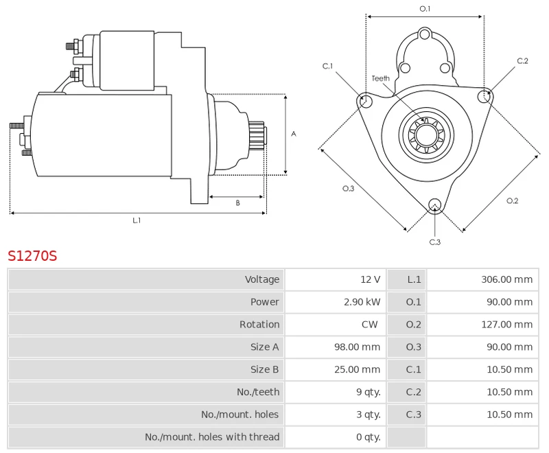Rozrusznik AGRALE V8; W8; W9; CASE 200; NEW HOLLAND TL60E; HOLLAND TL75E