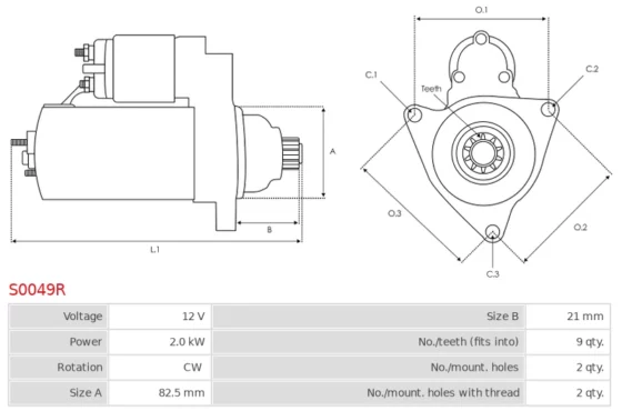 Rozrusznik  CS1165 VW LT 2.5 TDI SDI