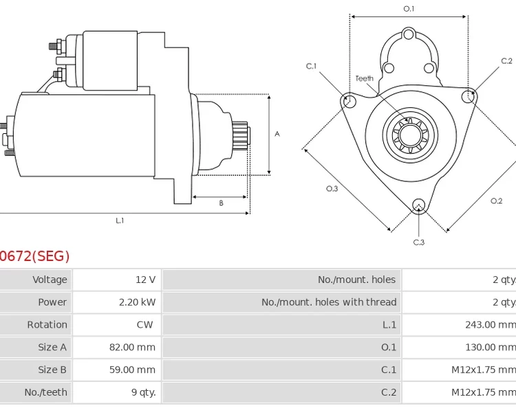 Rozrusznik Brand new OEM SEG Starter motor