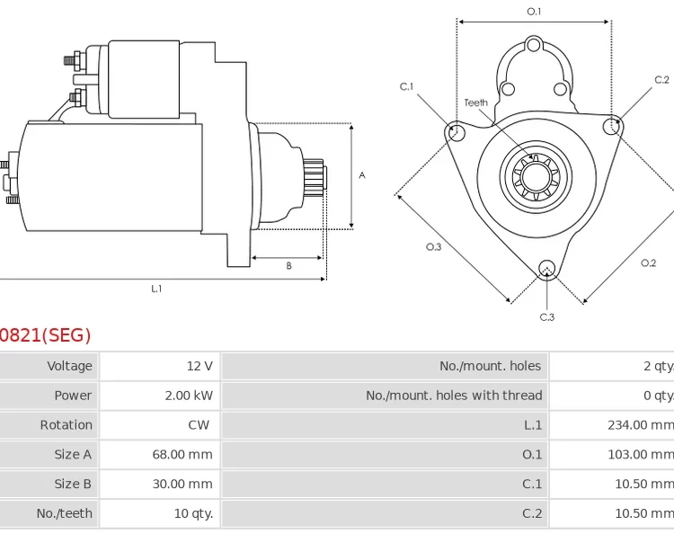 Rozrusznik Brand new OEM SEG Starter motor