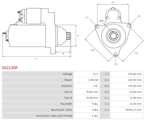 Rozrusznik Remanufactured AS-PL Starter motor