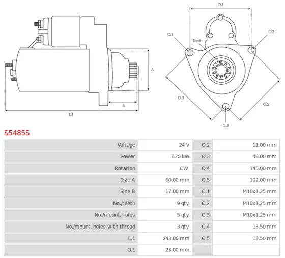 Rozrusznik Canter 3.3 D  Canter 60 3.3 D [4D30]  [4D31T] 01.1983-