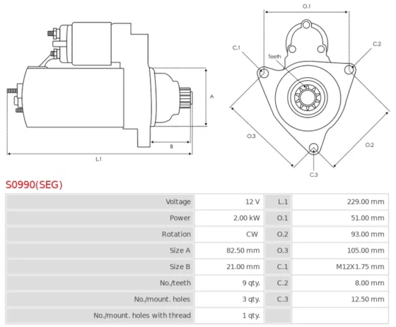 Rozrusznik VW LT 28-35 2.5 TDi; LT 28-35 2.5 TDi; LT 28-35 2.5 TDi; LT 40-55 2.5 TDi