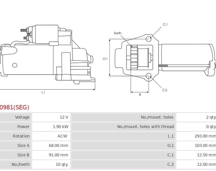 Rozrusznik Brand new OEM SEG Starter motor