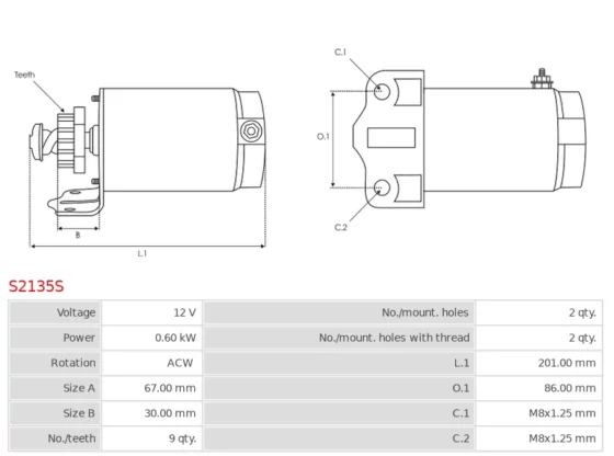 Rozrusznik NISSAN NS40 [40H.P.] 01.1992-12.2003  NISSAN NS50 [50H.P.]