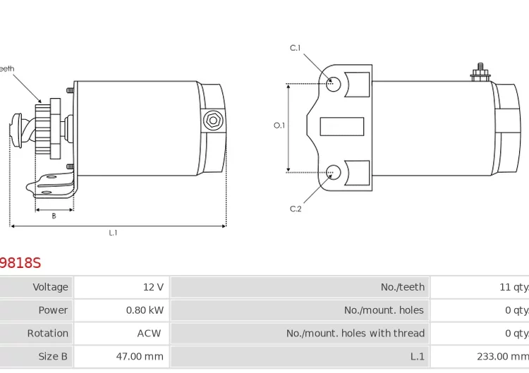 Rozrusznik CHRYSLER Engine [45/50H.P.] 01.1964-12.1984  CHRYSLER Engine [55H.P.]